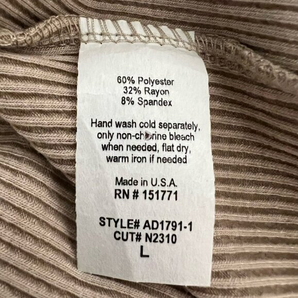 Gilli Womens Bodycon Dress Latte Cut Out Back W/ Twist Ribbed Long Sleeve L - Picture 10 of 11